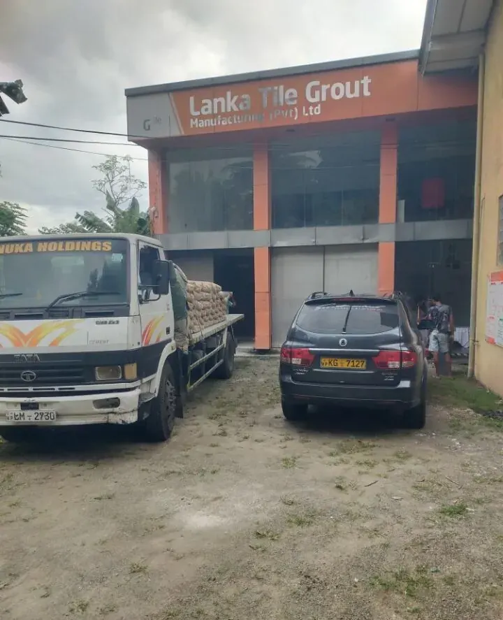 Lanka Tile Grout facility with delivery truck