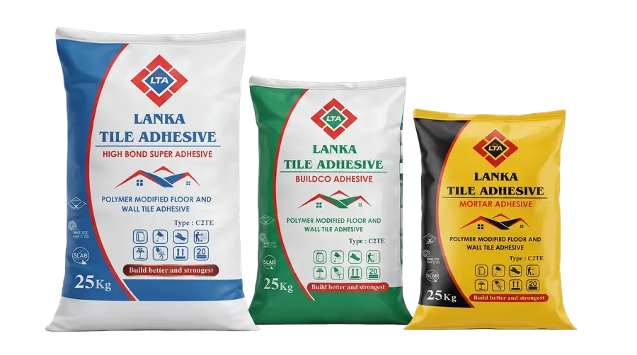 Lanka Tile Adhesive range — C1T, C2T, C2TE